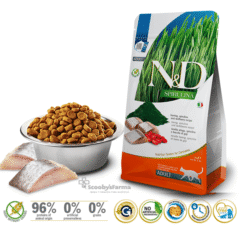 características pienso para gatos sin cereales con arenque ND Spirulina gatos adultos 1,5 kg