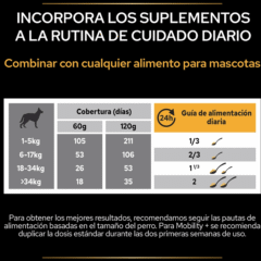 dosificación suplemento articular Proplan Mobility + suplemento articular perros