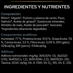 ingredientes del alimento húmedo para perros gatos convalecientes purina proplan convalescence