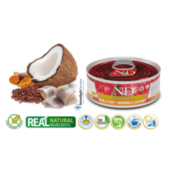 Características ND Quinoa Skin Coat ARENQUE lata gatos piel sensible