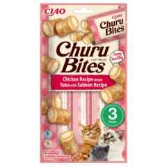 SNACKS para gatos Churu cat bites ATÚN SALMÓN bocaditos para gatos 3x10 g