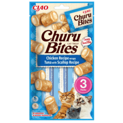 Snacks para gatos Churu cat bites ATÚN VIERA bocaditos para gatos 3x10 g
