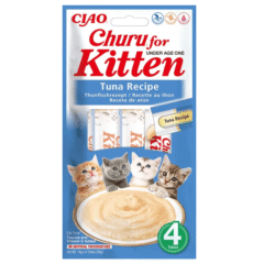 snacks en crema para gatidos Churu kitten receta ATÚN 12X56 g
