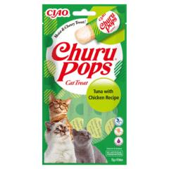snaks en barritas para gatos Churu cat pops atún con pollo 4x15 g