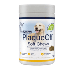 prevención placa, sarro y mal aliento en chuches PRODEN PLAQUEOFF SOFT CHEWS PERRO (60U) 180G
