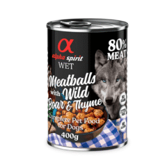 alimento húmedo perros Alpha Spirit Albóndigas JABALÍ y Tomillo perros 400 g
