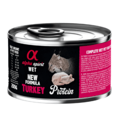 comida húmeda para gatos Alpha Spirit lata PAVO gato 6x200 g