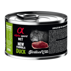 comida húmeda para gatos ESTERILIZADOS Alpha Spirit lata PATO gato 6x200 g