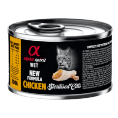 comida húmeda para gatos ESTERILIZADOS Alpha Spirit lata POLLO gato 6x200 g