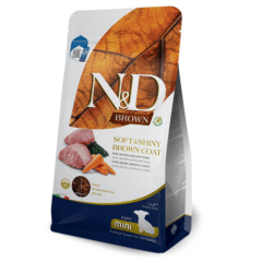 alimento para perros cachorros mini de pelo marrón farmina nd brown cordero spirulina zanahoria 1,5 kg