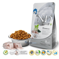 características pienso para perros de pelo blanco y suave Nd White dog mini LUBINA monoprotéico perros adultos 2 kg