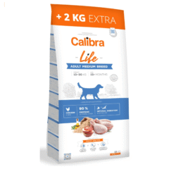 pienso para perros medianos de 10 a 30 kg Calibra POLLO Dog Life perro adulto raza MEDIANA 14 kg, 12+2 kg