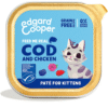 un delicioso paté para gatitos Paté Bacalao pollo kitten sin cereales Edgard Cooper 85 g