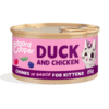 deliciosa comida húmeda para gatitos Trocitos de Pato pollo kitten sin cereales Edgard Cooper 85 g