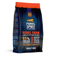 alimento alpha spirit Primal Rebel Farm 65% perros 1 kg