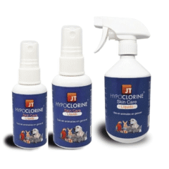 limpieza y desinfección para piel de mascotas hypoclorine skin care líquido en spray