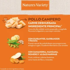 INGREDIENTES PIENSO PARA GATOS ESTERILIZADOS Natures Variety NO GRAIN POLLO gatos esterilizados