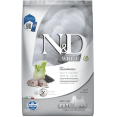 pienso para perros de pelo blanco FARMINA ND WHITE DOG LUBINA SPIRULINA MINI 5 kg