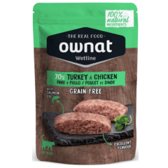 pouch ownat para gatos adultos Ownat Wetline pavo pollo comida húmeda gatos adultos pouches 85 g