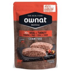 pouch ownat para gatos adultos Ownat Wetline ternera pavo comida húmeda gatos adultos pouches 85 g