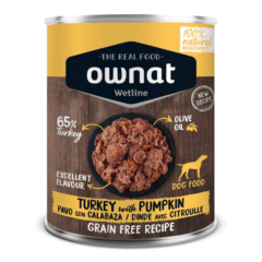 Comida húmeda para perros natural Ownat Lata pavo calabaza perros 400 g