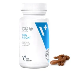 aspecto Suplemento para piel sana y pelo brillante Vet Expert Skin & Coat 30 cápsulas perros y gatos