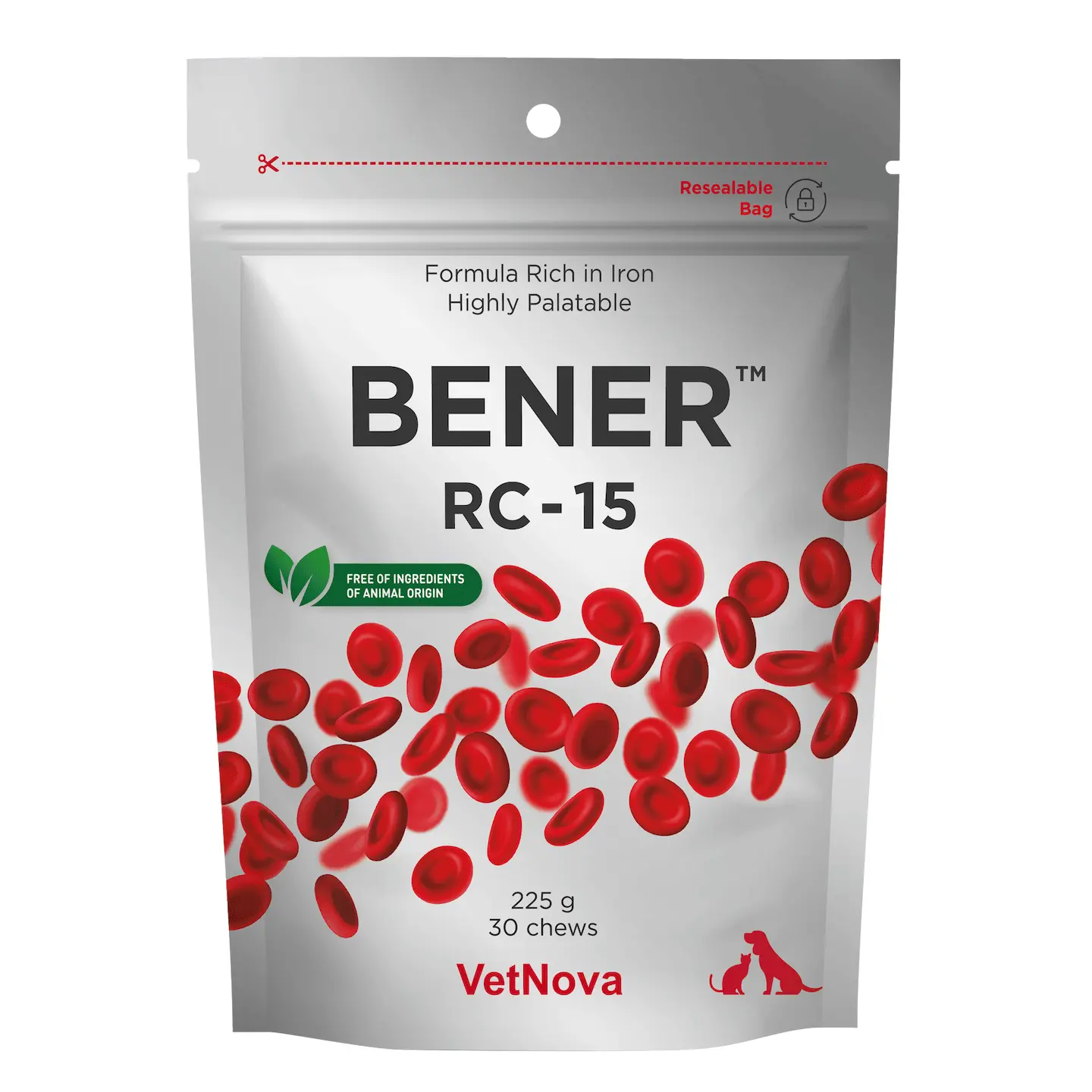 Hierro en chews para perros y gatos Bener RC 15 30 chews 225 g