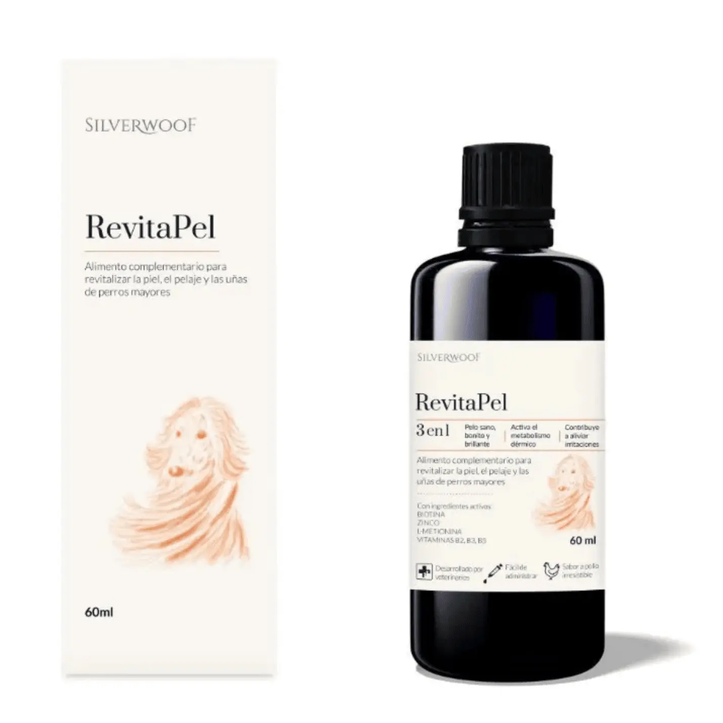jarabe para piel y pelo de perros y gatos revitapel jarabe de 60 ml