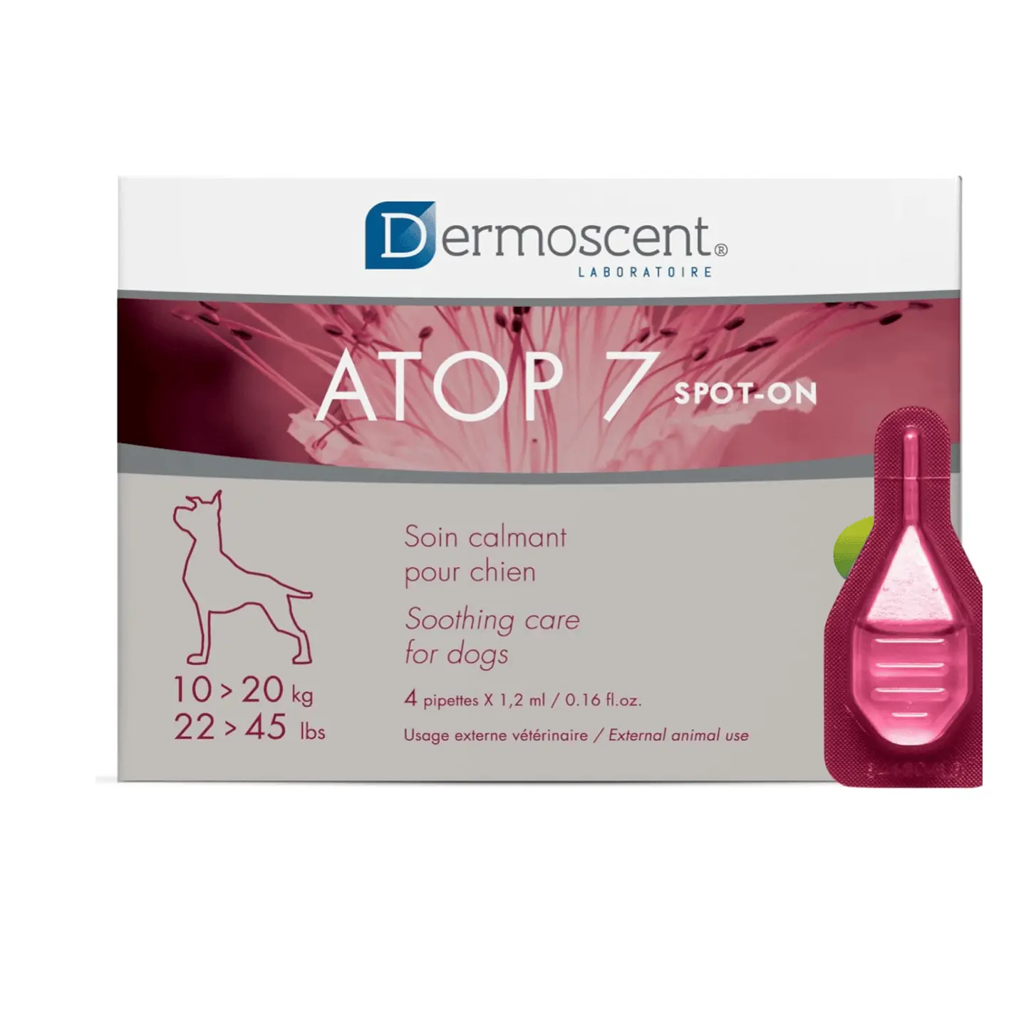 pipetas para la dermatitis en perros y gatos Dermoscent atop 7 spot-on pesos de 10 a 20 kg 4 pipetas