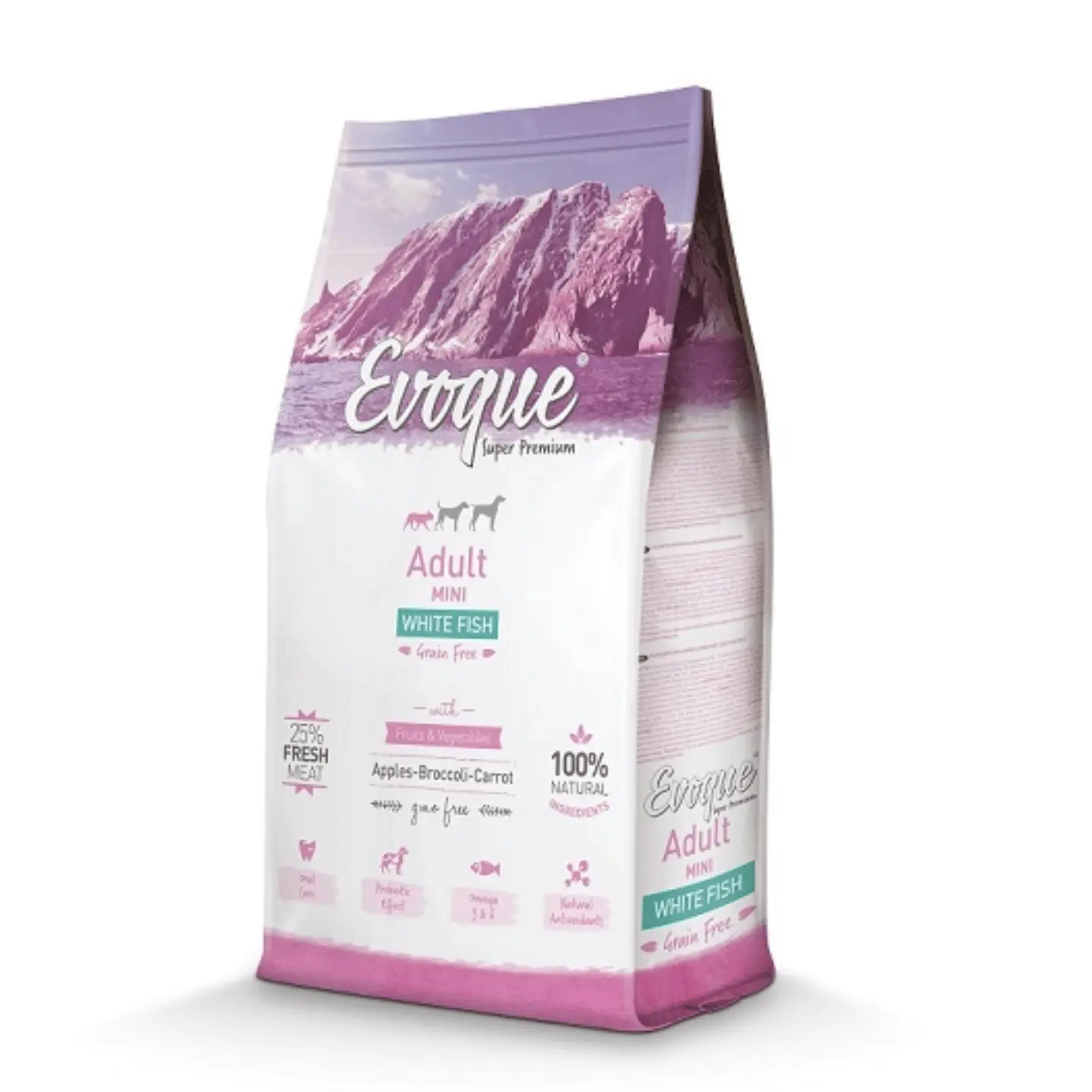 Pienso natural sin cereales para perros mini Evoque mini pescado blanco grain free