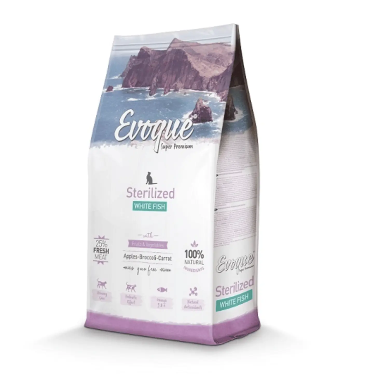Pienso para gatos esterilizados Evoque sterilized pescado blanco