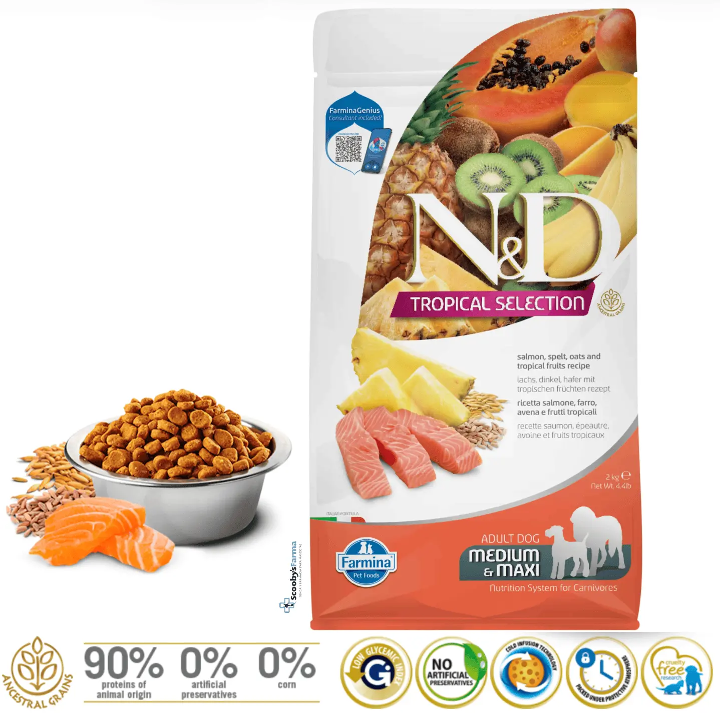 aspecto ND Tropical salmón perros medium maxi pienso perros