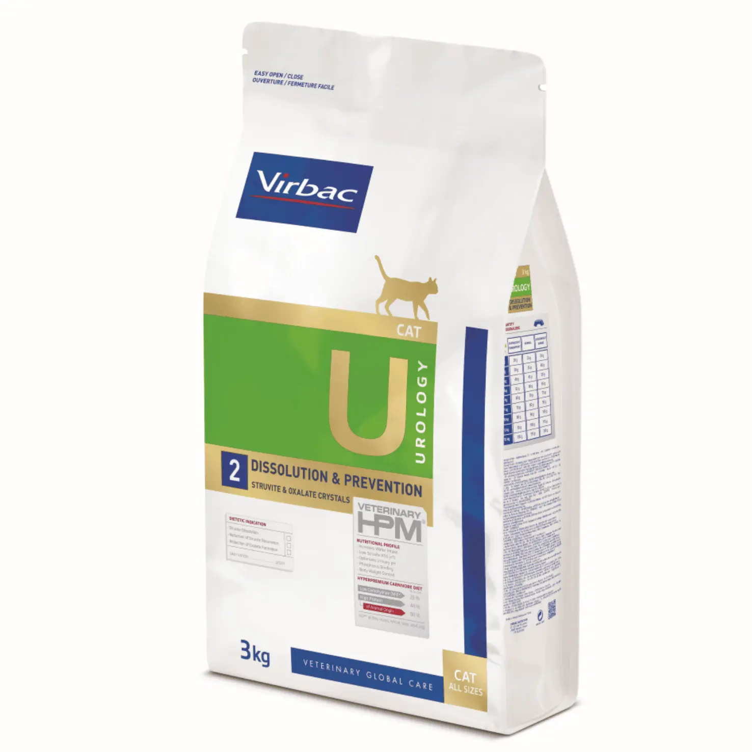 pienso para gatos con cristales de struvita y oxalate Virbac HPM feline urology dissolution prevention U2 3 kg