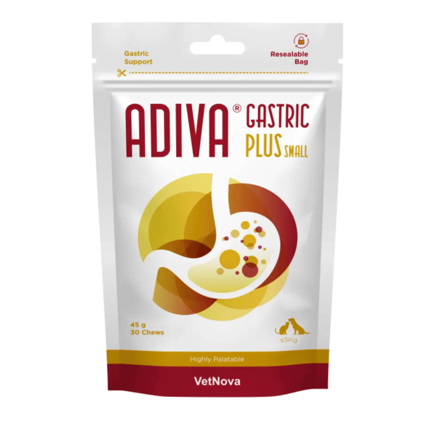 protector de estómago para perros y gatos Adiva Gastric PLUS small protector gástrico 30 chews
