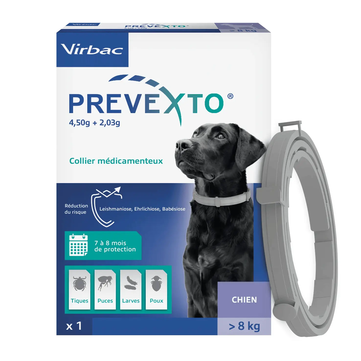 collar antiparasitario collar prevexto perros de más de 8 kg