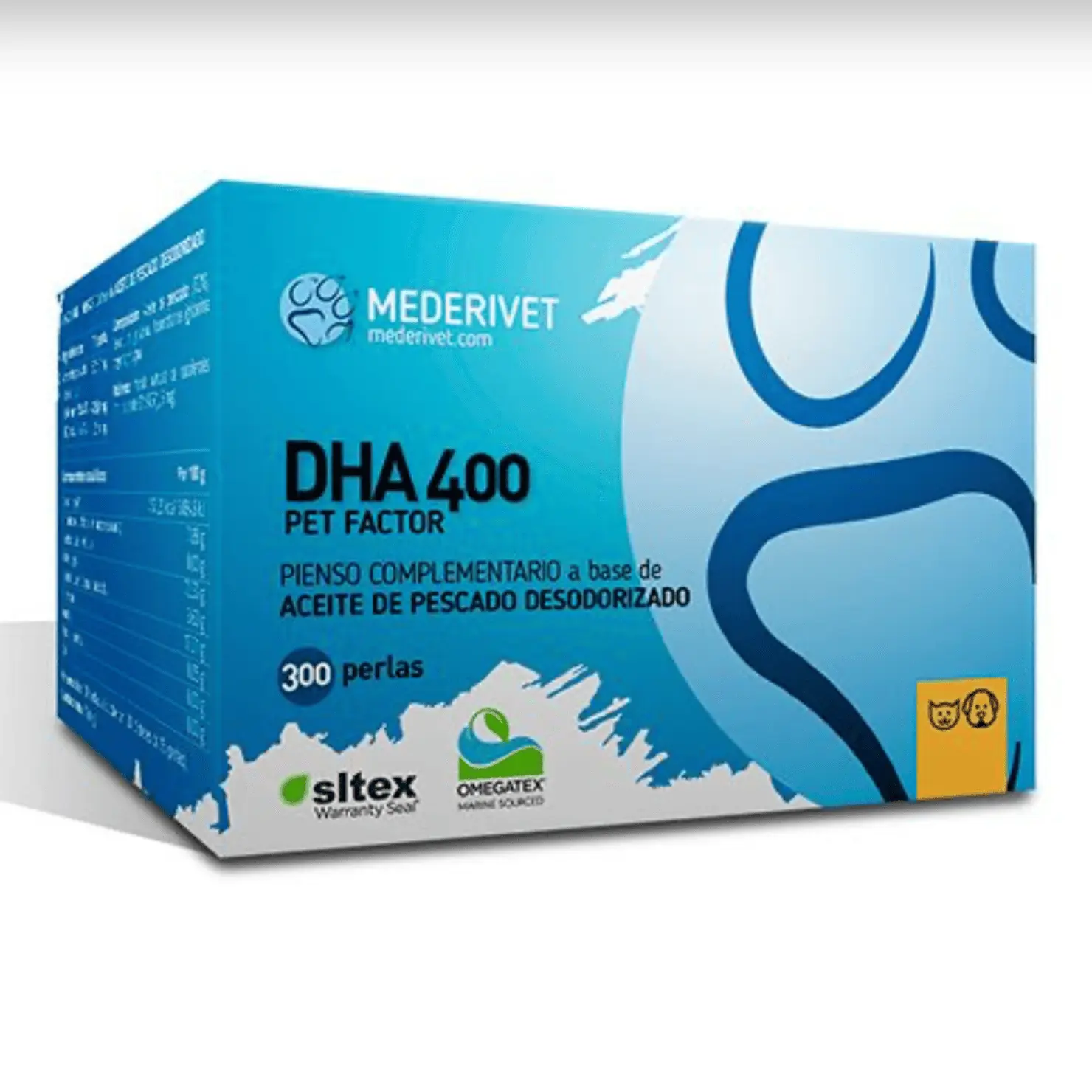 DHA 400 pet factor mederivet perros y gatos 300 perlas