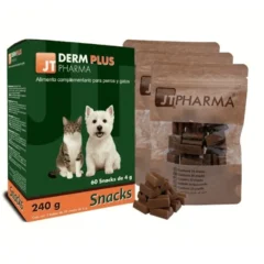 aspecto Snacks Jt pharma derm plus pharma 60 snacks para perros y gatos
